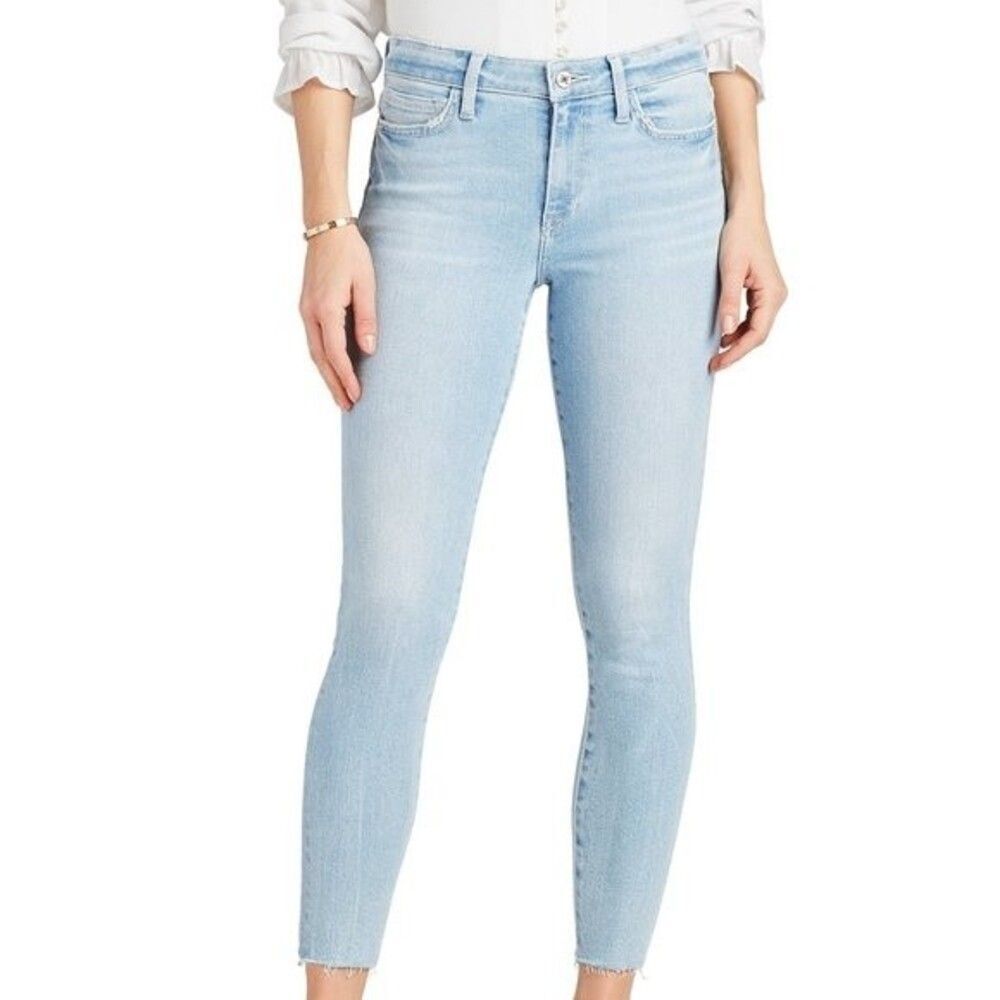 Sam Edelman The Kitten Mid Rise Skinny Crop Light Blue Jeans 27 denim ankle